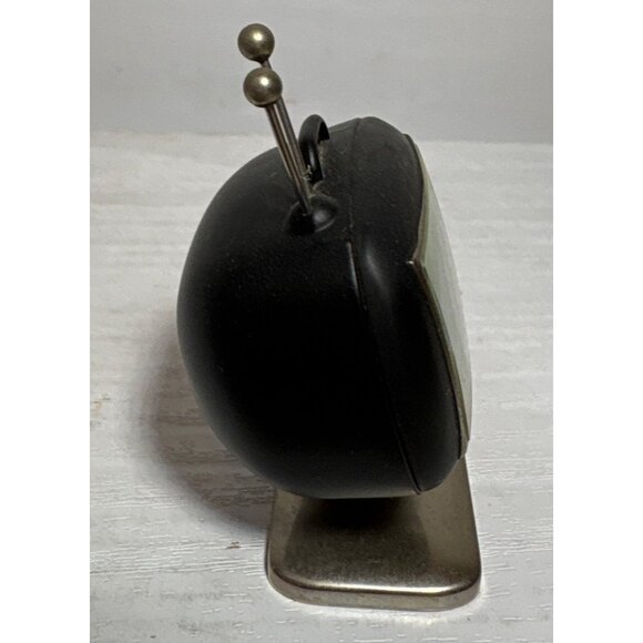 La Brea Desk Clock Retro Mini TV Pink Flower Butterfly 2" Black Silver 2 x1.5x1" - Picture 4 of 10